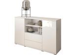 Sideboard OTTO HOME "PARIS", weiß (weiß matt, weiß hochglanz), B:140cm H:88,5cm T:39,5cm, Sideboards, Sideboard, Moderne 140cm breite grifflose Kommode, vielseitig einsetzbar