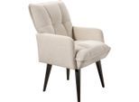 Esszimmerstuhl EXXPO - SOFA FASHION "Mocca", beige, schwarz, B:57cm H:93cm T:75cm, Stühle, Esszimmerstuhl, Armlehnenstuhl, bequem gepolstert