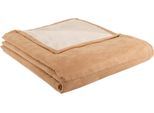 Wohndecke GOLD-LINE "Alcantara", braun, B:150cm L:200cm, Kunstfaser, Wohndecken, Wohndecke, in Alcantara Optik, Kuscheldecke