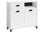 Badkommode BYLIVING "Wellness", weiß, B:80,5cm H:77,5cm T:31cm, FSC-zertifizierter Holzwerkstoff, Sideboards, Badkommode, 80cm Badezimmer Kommode mit Metallgriffen und viel Stauraum