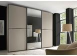 Schwebetürenschrank STAUD "Sinfonie Plus, edles Design in hochwertiger Qualität, Made in Germany", beige (sand), B:249cm H:222cm T:68cm, Holzwerkstoff, Schränke, Schwebetürenschrank, Mit Spiegeltüre und vier verschiedenen Ausstattungsvarianten