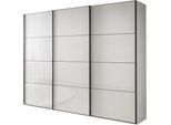 Schwebetürenschrank WIEMANN "Phoenix, Made in Germany, modernes Design, Highlight, Blickfang", weiß, dekor, B:279cm H:236cm T:67cm, Schränke, Schwebetürenschrank, maximaler Staurraum, inkl.Einlegeböden, Wäscheböden u. Dämpfer