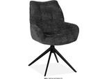 Esszimmerstuhl OMG DESIGN "Bali", grau (anthrazit, schwarz, anthrazit), B:61cm H:91cm T:64cm, Polyester, Stühle, Esszimmerstuhl, Drehstuhl mit auto-return, Armlehnenstuhl