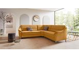 Ecksofa HOME AFFAIRE "Cardoso L-Form", gelb (mais), B:260cm H:90cm T:230cm, Luxus-Microfaser ALTARA NUBUCK (100% Polyester);Luxus-Microfaser weich (90% Polyester, 10% Polyamid);Struktur (52%Polyester, 35% Acryl, 13%Cotton);Luxus-Microfaser Lederoptik (100% Polyester), Sofas, Ecksofa, mit Trapezecke für mehr Sitzkomfort, wahlweise auch mit Bettfunktion
