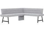 Eckbank OTTO HOME "Sava", grau (hellgrau (neve 85)), B:211cm H:84cm, 100% PES, Sitzbänke, Eckbank, mit Wellenfederung im Sitz