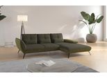 Ecksofa OTTO HOME "Mikado L-Form", grün (dunkelgrün), B:276cm H:88cm T:183cm, 100% Polyester, Sofas, Ecksofa, inkl. Sitztiefenverstellung und Armteilverstellung