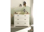 Wickelkommode BEGABINO "Jasmin Kommode mit Wickelaufsatz", anderson pine, artisan eiche, B:114cm H:107cm T:82cm, Holzwerkstoff, Wickelkommoden, Wickelkommode, im Landhausstil, Kommode mit 3 Schubkästen