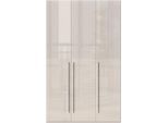 Kleiderschrank OTTO HOME "Piano, UV lackiert, hochglänzend in beige oder weiß, FSC-zertifiziert", beige (beige hochglanz), B:137cm H:224cm T:56cm, Holzwerkstoff, Schränke, Kleiderschrank, in vielen Breiten, Höhe 224cm, mit Soft-Close Funktion