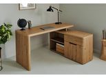 Eckschreibtisch JAHNKE "CU-LIBRE 150 E", braun (montana eiche, montana eiche, montana eiche), B:140cm H:77cm T:117,5cm, Tische, Eckschreibtisch, wechselseitig montierbar