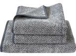 Handtuch Set DYCKHOFF "Golden Shades Herringbone", grau (graphit), 3 Stk., Walkfrottier, Walkfrottier, Obermaterial: 100% Baumwolle, Handtuch-Sets, Handtuch Set, mit Fischgrät-Muster; 2 Handtücher (50x100cm), 1 Duschtuch (70x140cm)