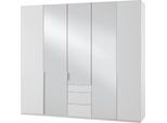 Kleiderschrank WIMEX "New York", weiß (weiß, spiegel), B:225cm H:236cm T:58cm, Schränke, Kleiderschrank, mit Spiegeltür