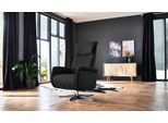 Relaxsessel HOME AFFAIRE "Cartore Chromfuß, mit manueller oder motorischer Verstellung mit Akku", schwarz, B:77cm H:119cm T:93cm, Sessel, Relaxsessel, drehbar, hochwertiger Kaltschaum, Drehsessel