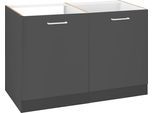 Spülenschrank KOCHSTATION "KS-Kehl", grau, B:120cm H:82cm T:60cm, MDF, Schränke, Spülenschrank, ohne Arbeitsplatte