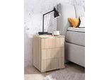 Nachtkommode PRIESS, beige (struktureichefarben hell), B:41cm H:54cm T:38cm, Sideboards, Nachtkommode, mit LED-Beleuchtung und Push-to-open