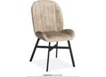 Esszimmerstuhl OMG DESIGN "Canberra", beige (mist, schwarz, mist), B:51cm H:94cm T:62cm, Polyester, Stühle, Esszimmerstuhl, Esszimmerstuhl, pflegeleichter Samtvelour Bezug