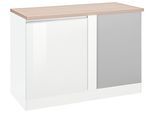 Eckunterschrank KOCHSTATION "KS-Ohio", weiß (weiß hochglanz, weiß), B:120cm H:85cm T:60cm, Schränke, Eckunterschrank