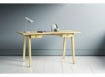 Schreibtisch WOODMAN "Nice", braun (eichefarben, eichefarben), B:140cm H:75cm T:70cm, Tische, Schreibtisch, im skandinavian Design, Tischbeine aus massiver Eiche, FSC