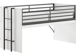 Hochbett VIPACK "Sam, schlafen und arbeiten in einem, wahlweise Eiche- oder Weiß-Dekor", schwarz-weiß (weiß dekor, weiß dekor, weiß dekor), B:98cm H:116,6cm L:219cm, Hochbetten, Hochbett, Inkl. Absturzschutz u. Leiter, pflegeleichte Dekor Oberfläche