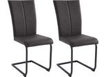 Freischwinger HOME AFFAIRE "Nils", schwarz (schwarz (arizona 4420)), B:42,5cm H:100cm T:60cm, Holzwerkstoff, Metall, Polyester, Stühle, Freischwinger, Stuhl belastbar bis 120 Kg, Gestell Metall im Chrom-Look oder Schwarz