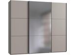Kleiderschrank WIMEX "Indiana by fresh to go, wahlweise mit oder ohne Spiegel", grau (saharagrau), B:250cm H:216cm T:65cm, Holzwerkstoff, Schränke, Kleiderschrank, große Breiten250 oder 300cm, mit oder ohne Glasfront, Made in Germany