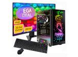 GAMEMAX Gaming-PC-Komplettsystem "MegaDeal Rockstar 2708 Intel Core i5 14400F 16GB 1TB SSD RTX 5060", Energieeffizienz: E, bunt (schwarz), Microsoft Windows 11 Home (64 Bit), 16 GB RAM 1.000 GB SSD, Computer_Komplettsysteme, Windows 11 + MSI MAG 32C6X Curved Monitor, 80cm (32"), Gaming-PC-Komplettsystem