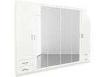 Drehtürenschrank RAUCH "Drehtürenschrank Schrank Garderobe Wäscheschrank Schlafzimmer FLEXX", weiß, B:270cm H:210cm T:54cm, Holzwerkstoff, Schränke, Drehtürenschrank, mit 4 Schubkästen