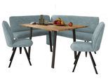 Eckbankgruppe OTTO HOME "Mily Essecke, Sitzgruppe, Eckbankgruppe, Küchenbankgruppe", blau (mineral blau, schwarz), B:205cm H:89cm T:164cm, Sitzmöbel-Sets, Eckbankgruppe, BESTSELLER