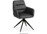 Esszimmerstuhl OMG DESIGN "Paco", anthrazit, schwarz, anthrazit, B:57,5cm H:87,5cm T:963,5cm, Polyester, Stühle, Esszimmerstuhl, Drehstuhl mit auto-return, Armlehnenstuhl