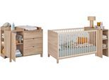 Babyzimmer-Komplettset GAMI "Set N2 Calypso", braun (eiche bocage nachbildung), Eiche bocage Nachbildung + ohne Matratze, B/H: 70cm x 140cm, Eiche bocage Nachbildung, Schlafzimmermöbel-Sets, Babyzimmer-Komplettset, Ein Schlafzimmer mit viel Stauraum