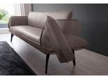 Polsterbank K+W KOMFORT & WOHNEN "Drive", braun (sattel 77), B:218cm H:91cm T:66cm, Cloud: Nappaleder pigmentiert, Glattleder, 0, 9/1, 1mm, elegantes Leder mit Wolkung und weichen Griff; 775: Flachgewebe, 100% Polyester, Sitzbänke, Polsterbank, mit Seitenteilverstellung, wahlweise in 218 oder 238 cm Breite