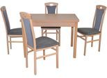 Essgruppe "5tlg. Tischgruppe", schwarz (buche, nachbildung, schwarz, buche, nachbildung), B:45cm H:95cm T:48cm, FSC-zertifiziertes Massivholz, HOFMANN LIVING AND MORE, Sitzmöbel-Sets, Essgruppe, Stühle montiert