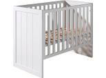 Babybett VIPACK, weiß, B:130cm H:88cm T:68cm, Holzwerkstoff, Babybetten, Babybett, Babybett mit Liegefläche 60 x 120 cm weiß lackiert