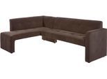 Essbank EXXPO - SOFA FASHION "Barista, bequem und elegant, hohe Bodenfreiheit", braun, B:245cm H:83cm T:159cm, Luxus-Microfaser (100% Polyester), Sitzbänke, Essbank, Eckbank Barista bequem und elegant, hochwertige Detailverarbeitung