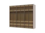 Drehtürenschrank OTTO HOME "Opera Parsol-Glastüren, LED-Glasbodenbeleuchtung, mit und ohne Kranz", cashmere, B:277cm H:226cm T:60cm, FSC-zertifizierter Holzwerkstoff, Glas, Schränke, Drehtürenschrank, Glastüren, UV-Lack, LED-Innenbeleuchtung, Soft-Close-Funktion