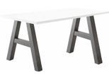 Schreibtisch MÄUSBACHER "Mio", grau (graphit, weiß matt), B:140cm H:75cm T:70cm, Tische, Schreibtisch