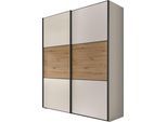 Schwebetürenschrank STAUD "Includo, Made in Germany", weiß (dekor weiß, artisan eiche), B:225cm H:222cm T:68cm, Holzwerkstoff, Schränke, Schwebetürenschrank, Mit vier verschiedenen Ausstattungsvarianten