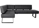 Eckbank K+W KOMFORT & WOHNEN "Spider II", schwarz (schwarz 81, schwarz), B:165cm H:88cm T:195cm, Sitzbänke, Eckbank, Sitzsteppung, bequem durch Sandwichbauweise, 2 Stellmaße