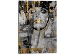 Wandbild REINDERS "Aluminium Wandbild Kraftvolle Frau Frau - Freiheit - Modern - Kräftig", gold (farbe bild(er): goldfarben), B:50cm H:70cm, Aluminium, Bilder, Wandbild
