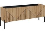 Lowboard HOME AFFAIRE "SNETT, Breite: 155cm, mit Metall-Stabfüßen, 4 Türen, 2 Einlegeböden", evoke oak nachbildung, B:155cm H:62cm T:40cm, Sideboards, Lowboard, TV-Lowboard, Mediaschrank, Mediaboard, TV-Schrank, Schrank, Board