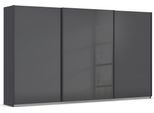 Schwebetürenschrank OTTO HOME "Kleiderschrank Schrank Garderobe AGORDO mit Glasfront", grau (graumetallic, glas basalt), B:360cm H:210cm T:62cm, Holzwerkstoff, Schränke, Schwebetürenschrank, durchdachte Innenausstattung, in 4 Breiten und 2 Höhen MADE IN GERMANY