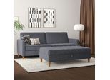 3-Sitzer DOREL HOME "Presley", grau (anthrazit), B:203cm H:83cm T:83cm, Veloursstoff 100% Polyester, Sofas, 3-Sitzer, Sofa mit Bett-Funktion und verstellbarer Rückenlehne