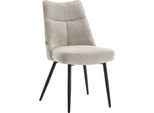 4-Fußstuhl HOME AFFAIRE "Cielo", beige (beige, schwarz, beige), B:50cm T:50cm, Metall, Polyester, Stühle, 4-Fußstuhl, tolle Optik