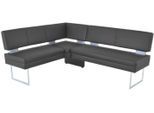 Eckbank K+W KOMFORT & WOHNEN, braun (schoko 78), B:158cm H:89cm T:199cm, Sitzbänke, Eckbank, langer Schenkel links oder rechts, mit dekorativen Distanzhalter