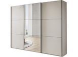 Schwebetürenschrank WIEMANN "Phoenix, Made in Germany, modernes Design, Highlight, Blickfang", beige (champagner, dekor), B:295cm H:236cm T:67cm, Schränke, Schwebetürenschrank, maximaler Staurraum, inkl.Einlegeböden, Wäscheböden u. Dämpfer