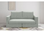 2-Sitzer DOMO COLLECTION "Bibury, modernes Sofa, B/T/H: 178/80/90 cm", grau (hellgrau), B:178cm H:90cm T:80cm, 100% Polyester, Sofas, 2-Sitzer, Sitzfläche mit Federkern, inkl. 2 Rückenkissen