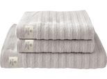 Handtuch Set DYCKHOFF "Wecycled", grau (silbergrau), 3 Stk., Walkfrottier, Walkfrottier, Walkfrottier, Handtücher, Handtuch Set, 2 Handtücher (50x100cm), 1 Duschtuch (70x140cm)