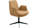 Drehstuhl K+W KOMFORT & WOHNEN "Cube", gelb (curcuma 71, schwarz), B:63cm H:84cm T:65cm, Stühle, Drehstuhl, Rückholfunktion, Untergestell schwarz