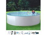 Rundpool KONIFERA "NEO 2", weiß, H:120cm Ø:450cm, Schwimmbecken, Rundpool, inkl. umfangreichem Zubehör, Tiefe 120 cm, versch. Größen