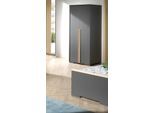 Kleiderschrank VIPACK "London", grau (anthrazit), B:98,5cm H:195,2cm T:56cm, Holzwerkstoff, Schränke, Kleiderschrank, mit Melamin-Oberfläche und Soft-Close
