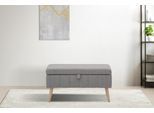 Truhenbank OTTO HOME "AMIRA Sitzbank mit Stauraum, Maße B/T/H: 81/36/43 cm", grau (mittelgrau), B:81cm H:43cm T:36cm, Struktur fein (100% Polyester);Samtvelours (100% Polyester);Luxus-Microfaser weich (100% Polyester), Sitzbänke, Truhenbank, mit Staufach, in 3 Bezugsqualitäten mit feiner Steppung